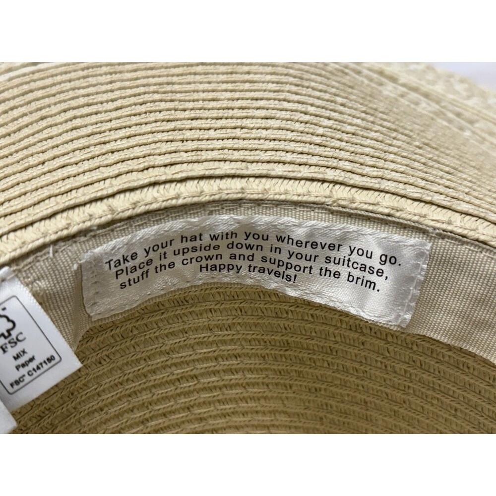 NWT Sonoma Good for Life Packable Straw Floppy Hat Packable Adjustable Size - Picture 5 of 8